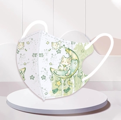Khẩu trang trẻ em hình mèo màu sắc (set 10c)