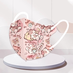 Khẩu trang trẻ em hình mèo màu sắc (set 10c)