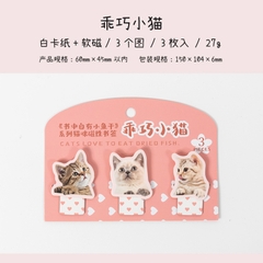 Set 3c kẹp hình mèo đánh dấu trang, có nam châm