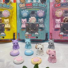 Set tẩy 5 món (3 hình mèo, 2 chân mèo)