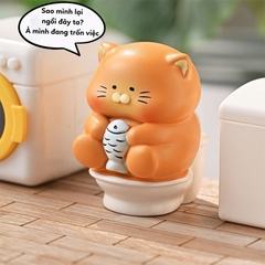 Bộ Blind Box Mèo Cam ú Vô Tri Ngộ Nghĩnh Đáng Yêu Dùng Trang Trí Góc Học Tập Bàn Làm Việc - Set gồm 6 hộp