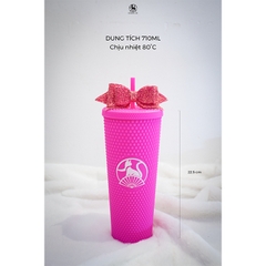 Ly cốc thủy tinh kim cương cao cấp kèm ống hút 710ml chịu nhiệt 80 độ Geisha Cat