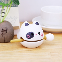 Bộ đồ chơi giảm stress độc lạ gõ mõ tụng kinh hình mèo bằng nhựa tạo tiếng vang âm nhạc