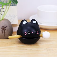 Bộ đồ chơi giảm stress độc lạ gõ mõ tụng kinh hình mèo bằng nhựa tạo tiếng vang âm nhạc