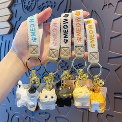 Móc Chìa Khóa Ô Tô Xe Máy Hình Mèo Dễ Thương Handmade Hàn Quốc Phụ Kiện Trang Trí Quà Tặng Bạn Bè Người Thân
