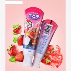 Kem đánh răng trẻ em Lion Nhật Bản nuốt được tuýp 40g- Vị Dâu