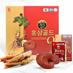 Nước hồng sâm nhung hươu linh chi Gold Q Hàn Quốc hộp 30 gói x 50ml