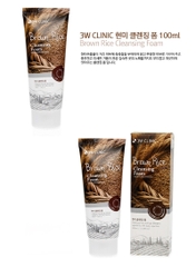 SỮA RỬA MẶT LÚA MẠCH 3W CLINIC BROWN RICE FOAM CLEANSING (100ML)