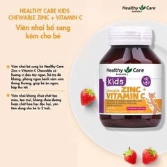 Kẹo Nhai Healthy Care Bổ Sung Kẽm + VItamin C 60 Viên (Từ 2-12 Tuổi)- Hàng xách tay