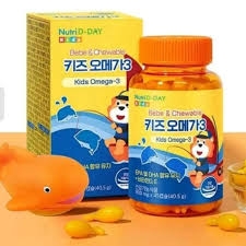 Dầu Cá Omega 3 Nutri D-Day Bebe & Chewable Kids Omega 3 – Dạng Kẹo Dẻo Chuẩn nội địa Hàn Quốc cho trẻ từ 2 tuổi