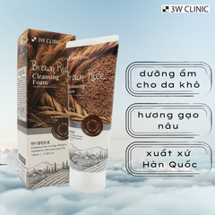 SỮA RỬA MẶT LÚA MẠCH 3W CLINIC BROWN RICE FOAM CLEANSING (100ML)