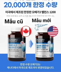 Viên uống Omega3 cao cấp Intero Omega-3 Balance 1200- 180 viên kèm Vitamin D