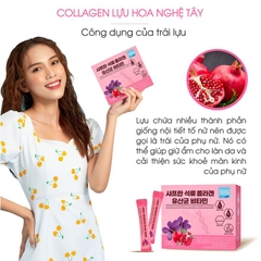 Collagen Lựu Đỏ + Nhụy Hoa Nghệ Tây Hàn Quốc 60gr 30 gói