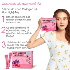 Collagen Lựu Đỏ + Nhụy Hoa Nghệ Tây Hàn Quốc 60gr 30 gói
