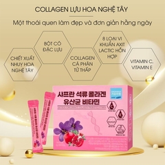 Collagen Lựu Đỏ + Nhụy Hoa Nghệ Tây Hàn Quốc 60gr 30 gói