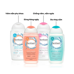 Dung dịch vệ sinh hằng ngày Femfresh Soothing Wash (hồng) bản Úc chai 250ml