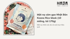 Mặt nạ cám gạo Keana Rice Nhật Bản trị mụn- trắng da (10 miếng/h)- Hàng xách tay