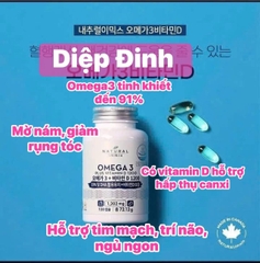 Viên uống bổ sung Omega-3 tinh khiết kèm Vitamin D 1200 (EPA+DHA 1100mg) 120 viên [Natural Immix]