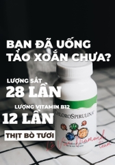 Tảo xoắn cô đặc Unicity CHLOROSPIRULINA (60v)- nguyên liệu cung cấp nguồn máu đồi dào