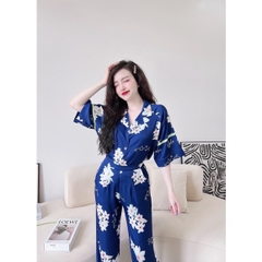 SP_20 Đồ bộ pijama BOLOBALA áo tay ngắn quần dài, chất lụa latin xịn đét, hoạ tiết cực sang, form dưới 65kg vừa