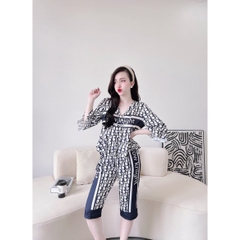 SP_10 Đồ bộ pijama BOLOBALA tay áo loe quần lửng, chất lụa latin xinh xắn, dễ thương