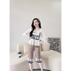 SP_10 Đồ bộ pijama BOLOBALA tay áo loe quần lửng, chất lụa latin xinh xắn, dễ thương