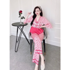 SP_06 Đồ bộ pijama BOLOBALA latin tay áo lỡ bèo quần dài, thiết kế mới, tiểu thư.