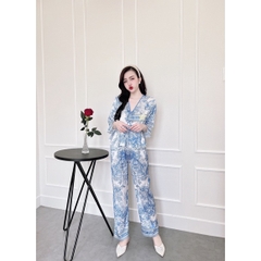 SP_06 Đồ bộ pijama BOLOBALA latin tay áo lỡ bèo quần dài, thiết kế mới, tiểu thư.