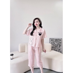 SP_09 Đồ bộ pijama BOLOBALA tay ngắn quần lửng, chất lụa xước đẹp, có 9 màu