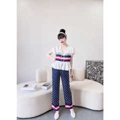 SP_05 Đồ bộ pijama BOLOBALA latin tay áo cánh tiên quần dài, mẫu mã mới, gu sang trọng, thẩm mỹ.