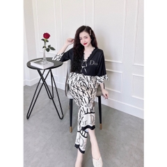 SP_06 Đồ bộ pijama BOLOBALA latin tay áo lỡ bèo quần dài, thiết kế mới, tiểu thư.