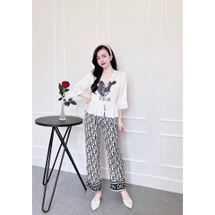 SP_06 Đồ bộ pijama BOLOBALA latin tay áo lỡ bèo quần dài, thiết kế mới, tiểu thư.