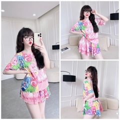 SP_84 Đồ bộ BOLOBALA set quần giả váy áo cổ tròn, chất lụa latin trẻ trung, xịn xò