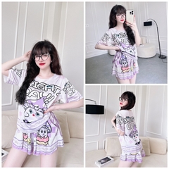 SP_84 Đồ bộ BOLOBALA set quần giả váy áo cổ tròn, chất lụa latin trẻ trung, xịn xò
