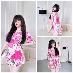 SP_84 Đồ bộ BOLOBALA set quần giả váy áo cổ tròn, chất lụa latin trẻ trung, xịn xò