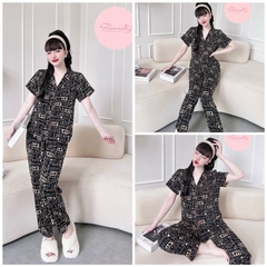 SP_95 Đồ bộ pijama BOLOBALA áo tay ngắn quần dài form pizama truyền thốngchất lụa mango mẫu mới, xinh hết nấc