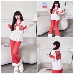 SP_101 Đồ bộ pijama BOLOBALA quần dài áo tay ngắn form truyền thống dễ mặc, chất lụa xước phối nhiều hoạ tiết xinh