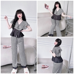 SP_102 Đồ bộ pijama BOLOBALA mặc nhà thiết kế tay áo cánh tiên 3 nơ lụa latin quần dài đa dạng mẫu mã