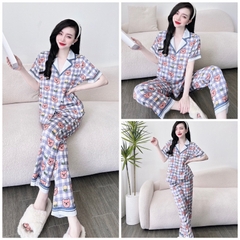 SP_107 Đồ bộ pijama BOLOBALA mặc nhà quần dài áo tay ngắn form truyền thống chất lụa latin may siêu kĩ, đẹp xuất sắc