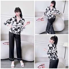 SP_108 Đồ bộ pijama BOLOBALA mặc nhà quần dài áo tay lỡ 3 nơ chất lụa latin cực sang xịn mịn