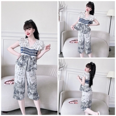 SP_109 Đồ bộ pijama BOLOBALA mặc nhà quần lửng áo tay cánh tiên đính ngọc chất lụa latin đẹp lung linh