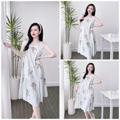 SP_110 Đầm BOLOBALA mặc nhà sát nách chất liệu vải TOLE (LANH) dáng rộng siêu thoải mái và mát mẻ