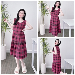 SP_110 Đầm BOLOBALA mặc nhà sát nách chất liệu vải TOLE (LANH) dáng rộng siêu thoải mái và mát mẻ