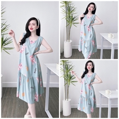 SP_110 Đầm BOLOBALA mặc nhà sát nách chất liệu vải TOLE (LANH) dáng rộng siêu thoải mái và mát mẻ