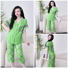 SP_118 Đồ bộ pijama BOLOBALA mặc nhà quần lửng áo tay ngắn chất lụa xước đa dạng hoạ tiết & màu sắc