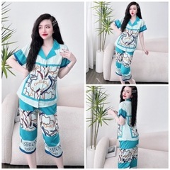 SP_118 Đồ bộ pijama BOLOBALA mặc nhà quần lửng áo tay ngắn chất lụa xước đa dạng hoạ tiết & màu sắc