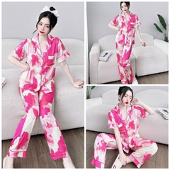 SP_137 Đồ bộ pijama BOLOBALA mặc nhà quần dài áo tay ngắn chất lụa latin xịn, hàng cao cấp hoạ tiết lập thể