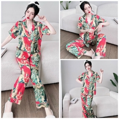 SP_137 Đồ bộ pijama BOLOBALA mặc nhà quần dài áo tay ngắn chất lụa latin xịn, hàng cao cấp hoạ tiết lập thể