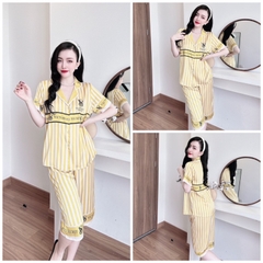 SP_144 Đồ bộ pijama BOLOBALA mặc nhà mẫu quần LỬNG tay ngắn chất lụa latin hot trend