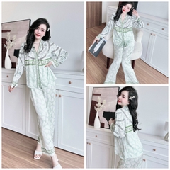 SP_153 Đồ bộ pijama BOLOBALA mặc nhà quần dài áo tay dài chất lụa latin cổ Y mẫu mới cực sang